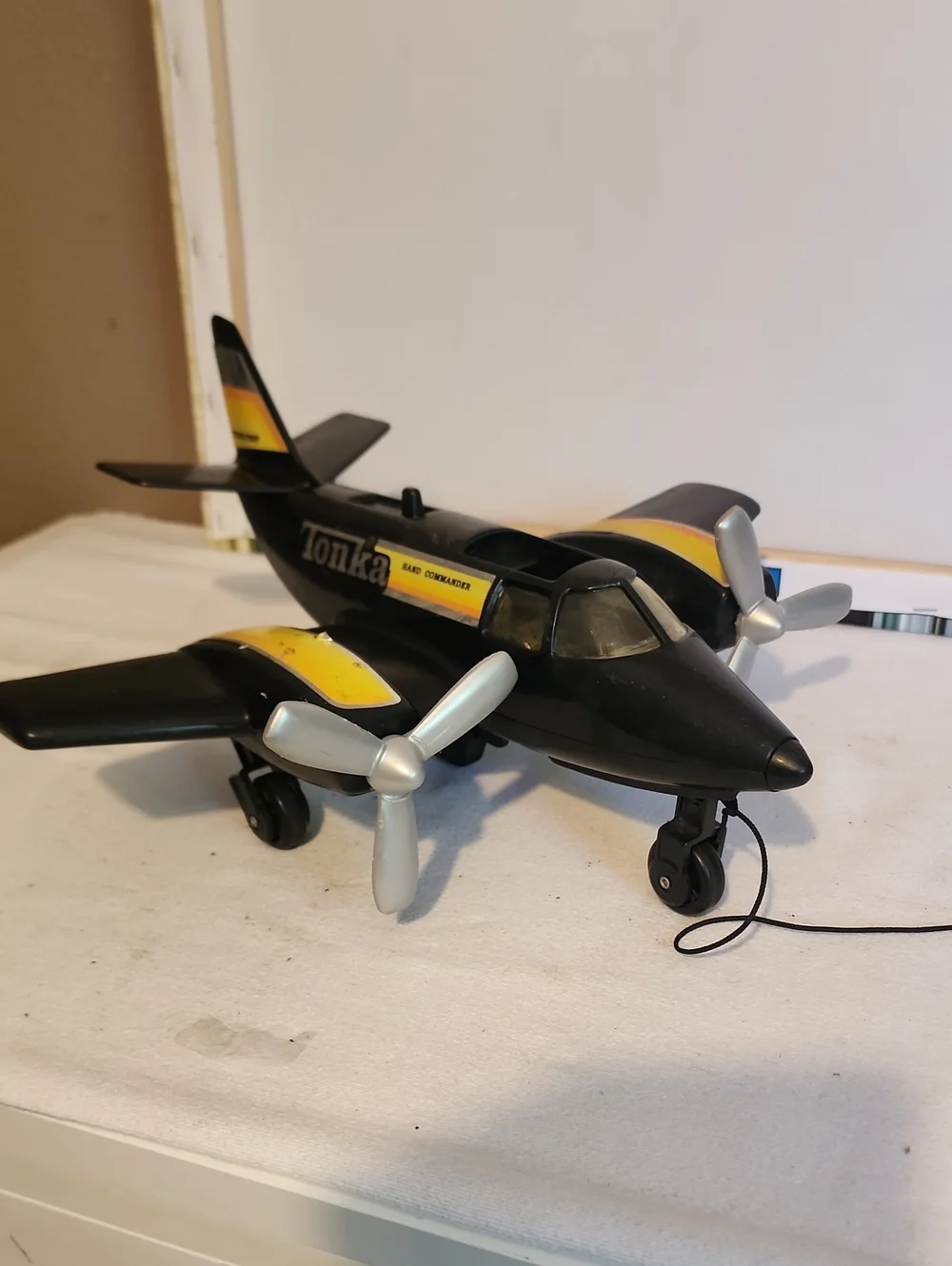 Tonka Black and Yellow Twin-Prop Toy Airplane